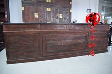 红木家具 老挝大红酸枝2.6办公桌宝座两件套 实木仿古 交趾黄檀