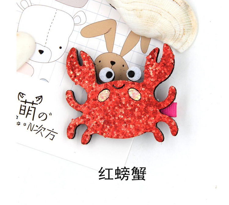 韩版可爱儿童卡通螃蟹发夹头饰动物软萌创意边夹女童刘海夹顶夹