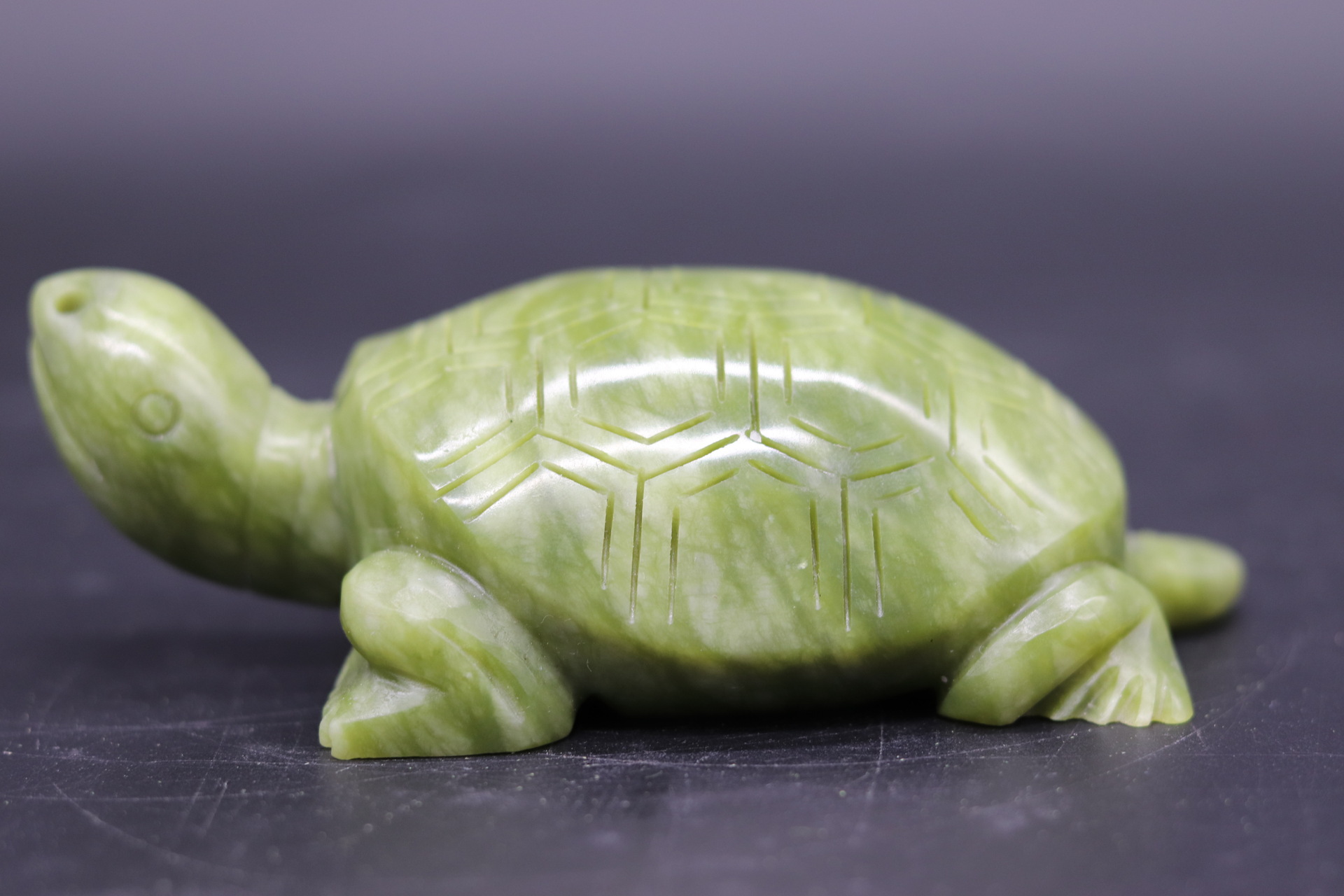 天然南玉小乌龟长寿青玉绿色龙头工艺品小摆件旺财化煞保平安家居