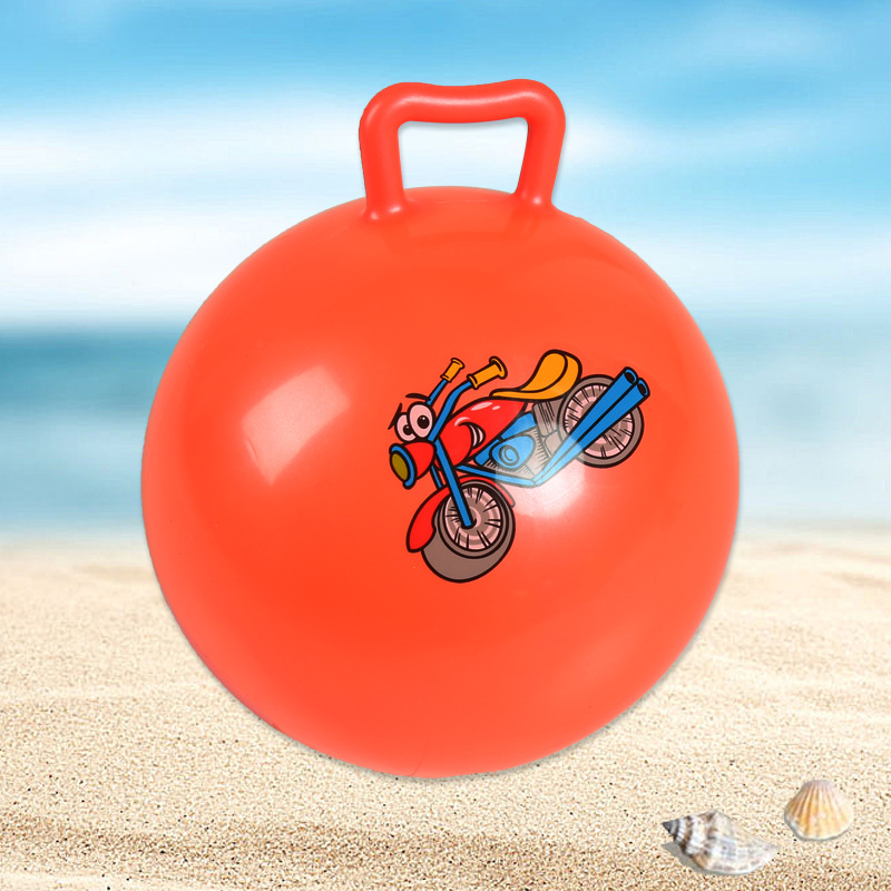 带手柄水球彩色充气游泳水球卡通多色儿童成人戏水球纯色水上乐园