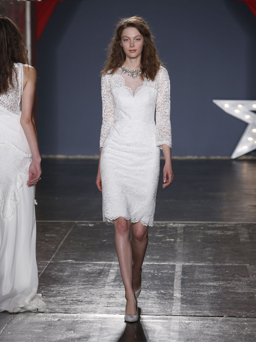 欧洲站18春夏季外贸新品女装 圆领重工钉铢拼网纱蕾丝白色连衣裙