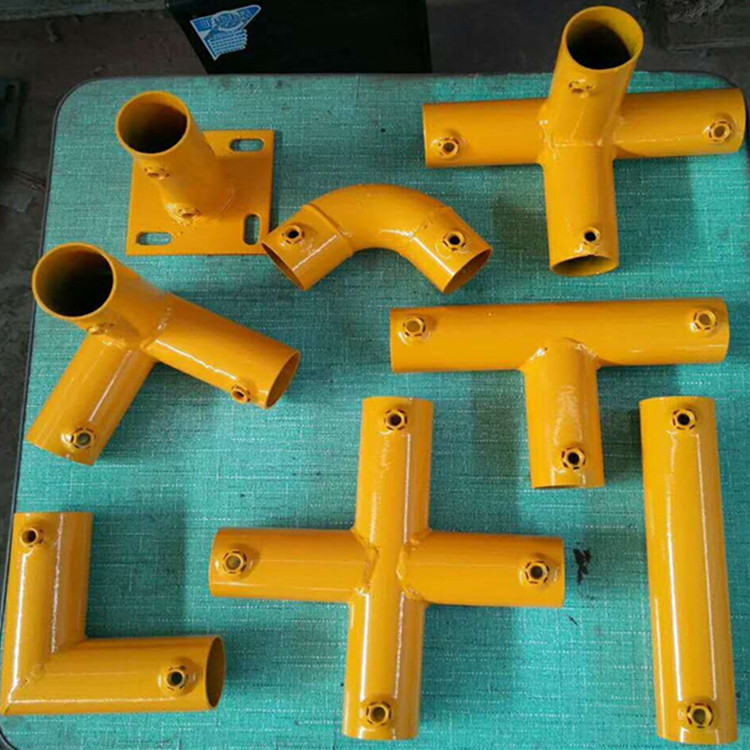 临边防护栏配件楼梯标化栏杆连接件48钢管接头弯头扶手配件三通