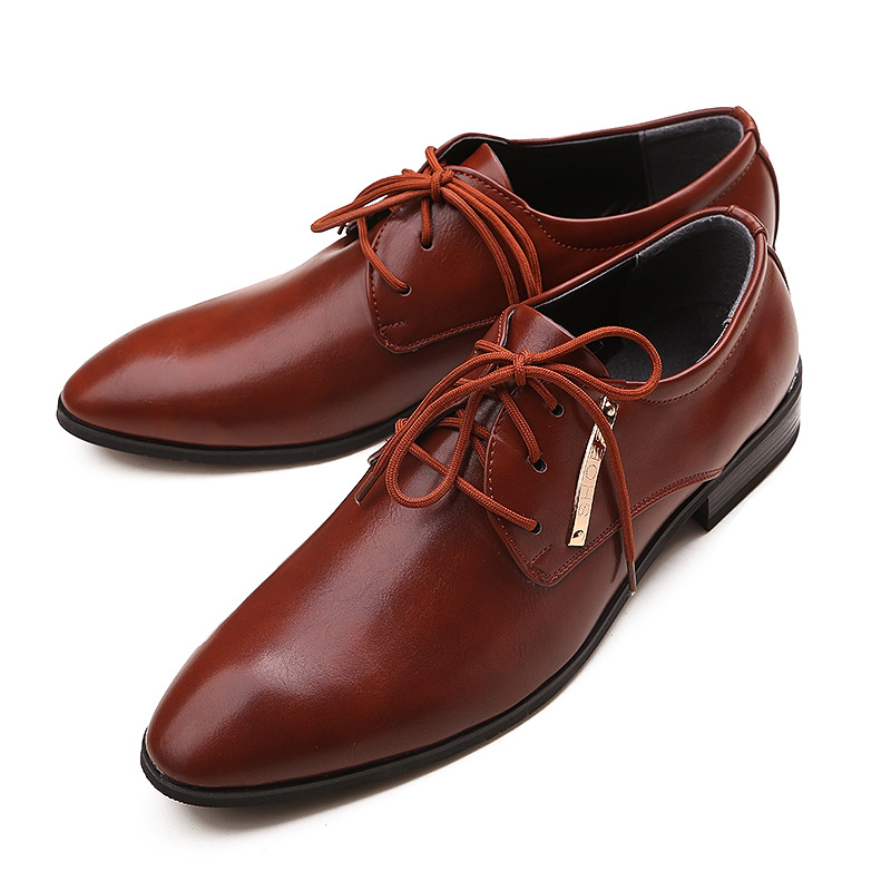 2018新款主持人演出男士尖头影楼婚纱摄影新郎结婚鞋英伦演出皮鞋