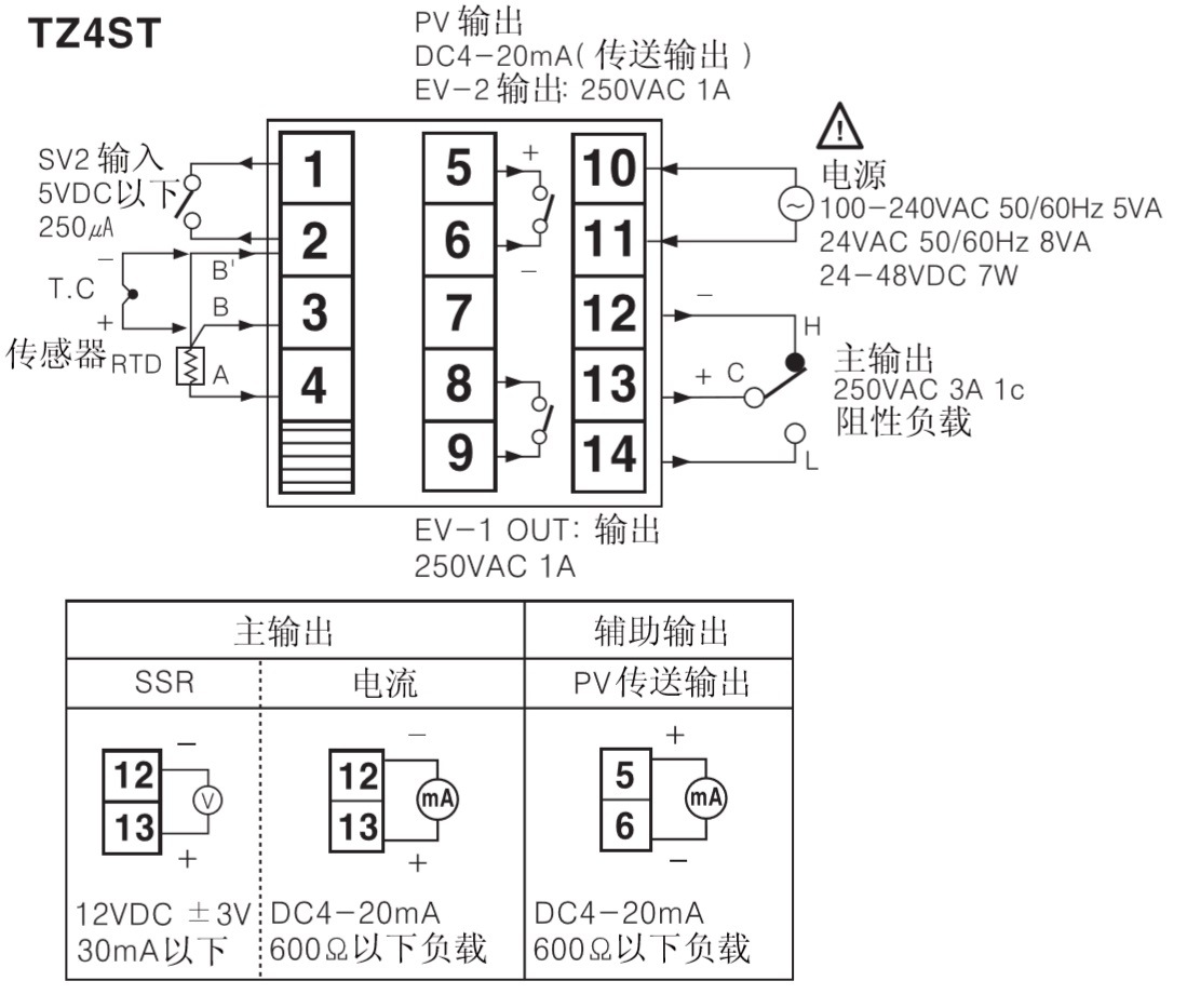 autonics电子式温控器型号tz4st14r现货韩国奥托尼克斯