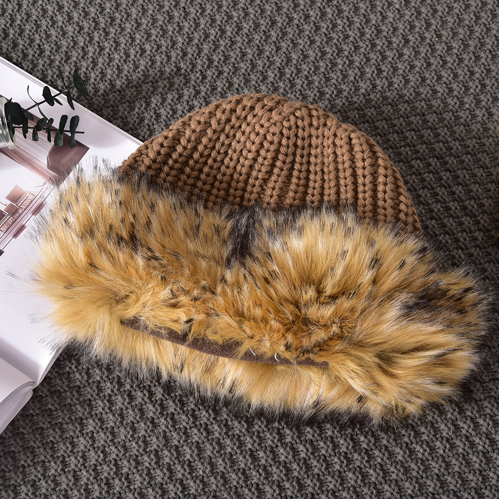 冬季女式人造毛针织摇粒绒帽子时尚韩版百搭护耳帽批发兔毛编织帽
