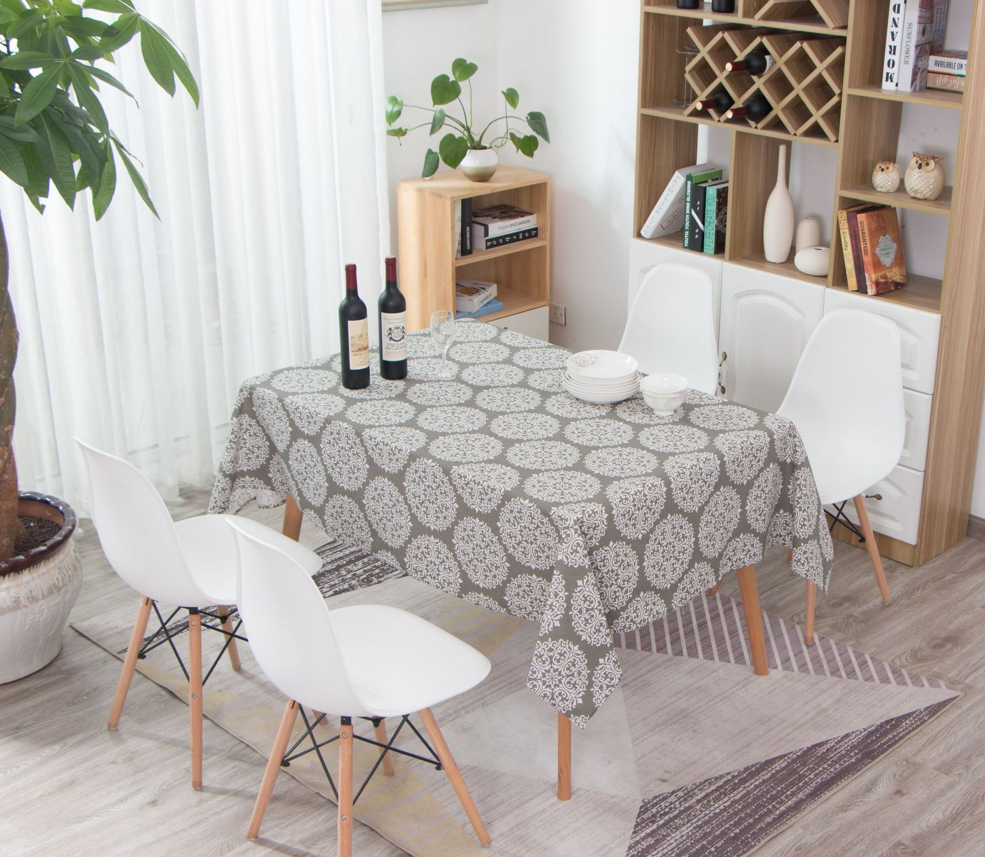 现代简约灰色棉麻桌布客厅家用长方形餐桌布艺亚马逊热卖桌布