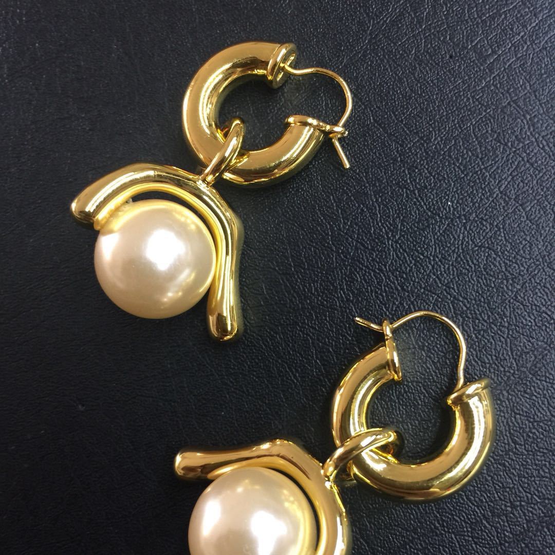 celin耳环简约金属风时尚潮人个性黄铜镀真金可拆卸耳钉