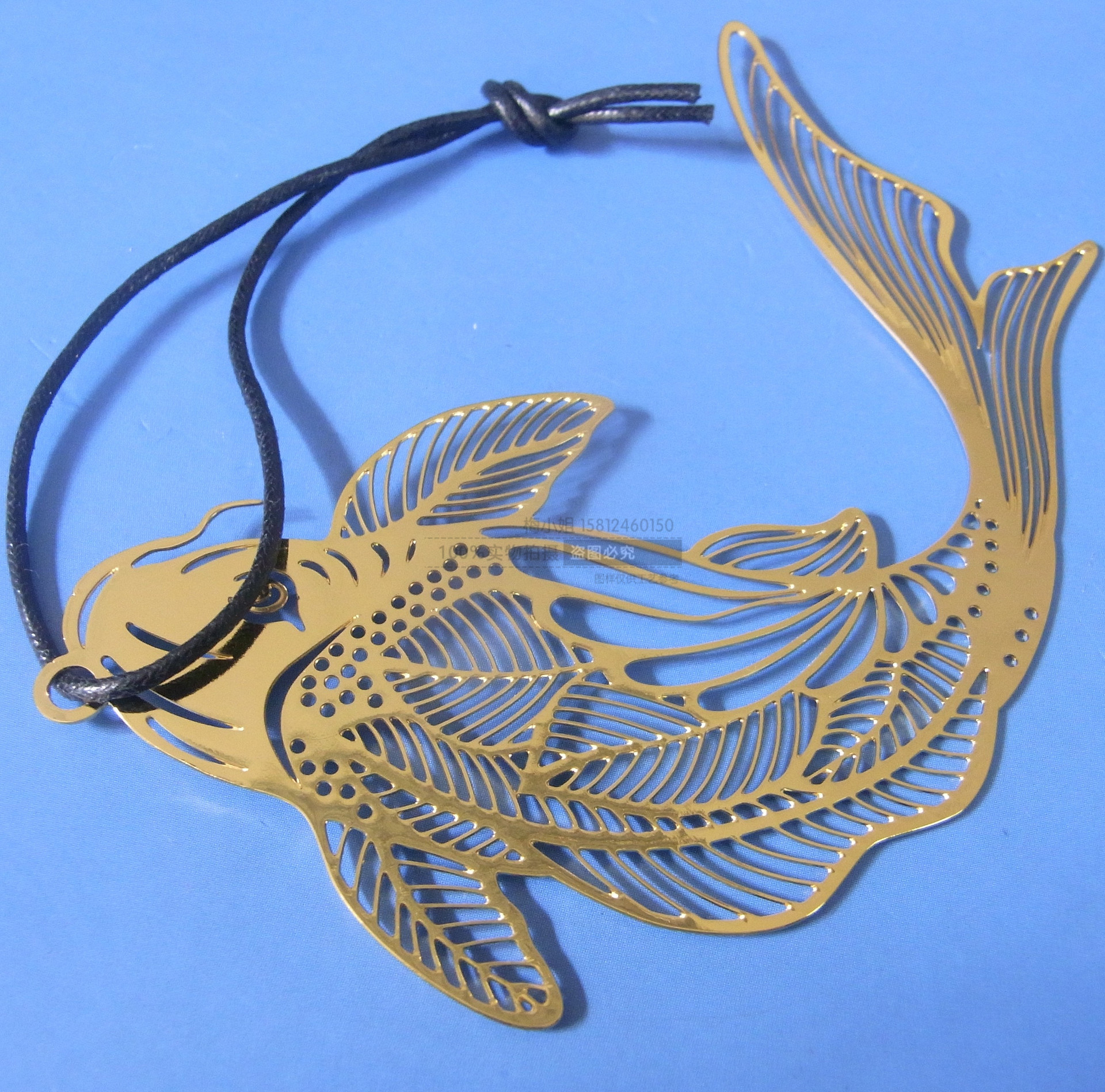 铜腐蚀书签 中国风年年有鱼书签 卡通吊牌 文创礼品