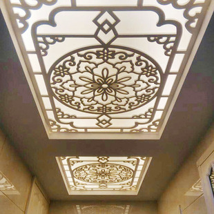 定制镂空雕花板欧式吊顶花格电视背景墙密度板通花隔断玄关pvc板