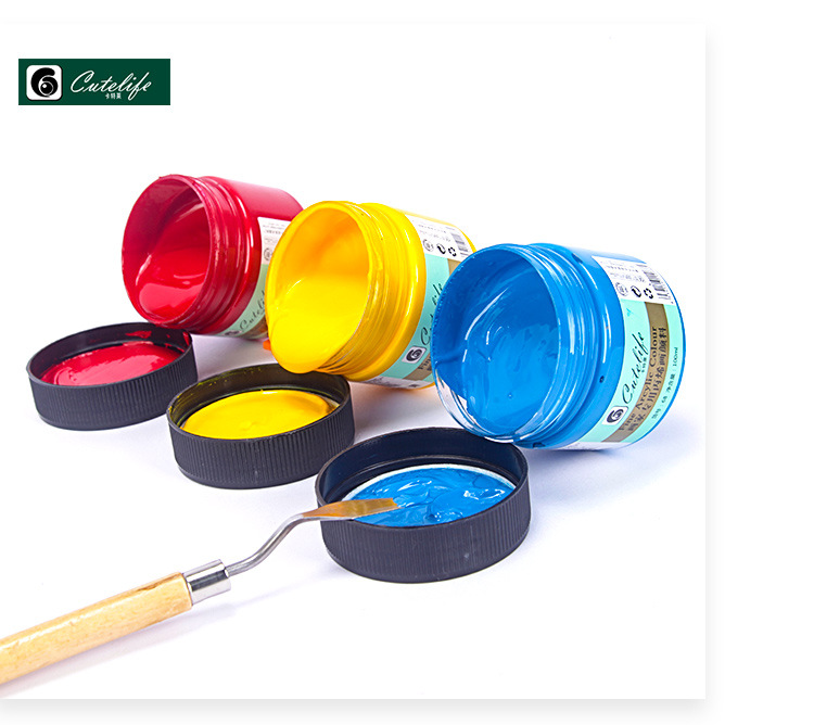 丙烯颜料100ml24色套装初学者墙绘纺织t恤陶瓷鞋纺织diy手绘防水