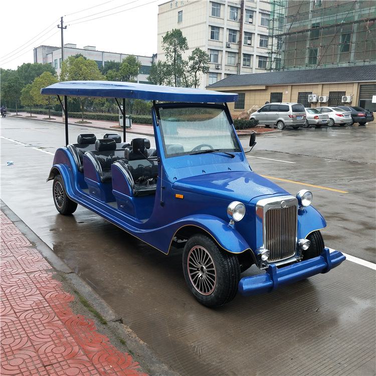 新款6座汽动助力四轮全封闭式油电两用新能源低速燃油观光游览车