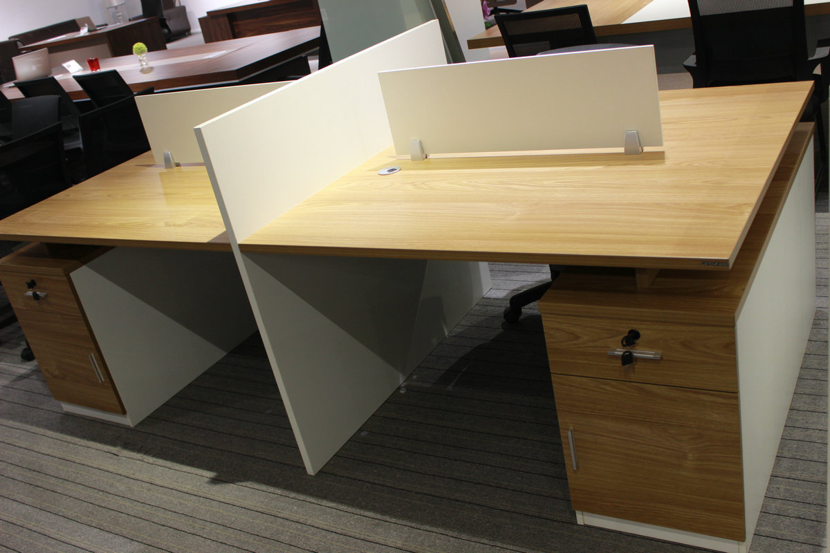 屏风办公桌职员员工简易现代简约带边柜工作位卡座卡位电脑办公桌