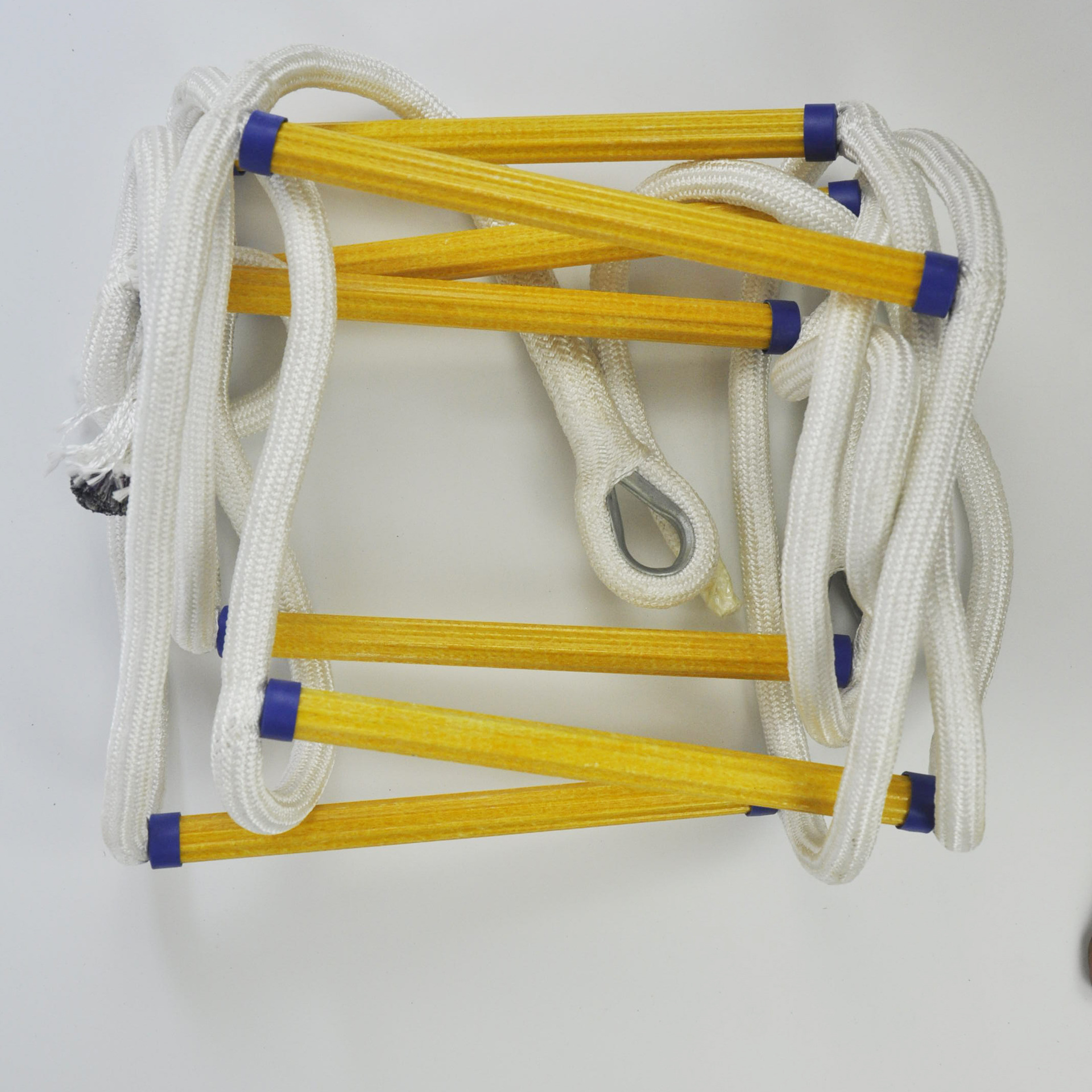 安惠厂家直销尼龙绳梯折叠救生消防软梯环氧聚酯管防滑