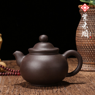 紫来顺紫砂茶壶茶杯功夫茶具套装压盖水平壶来图定做生产商11359