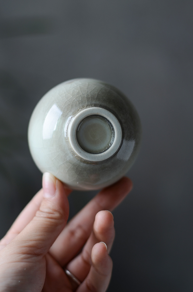 景德镇品茗杯陶瓷若琛杯苏打汝窑开片茶盏单杯景德镇功夫茶杯茶具