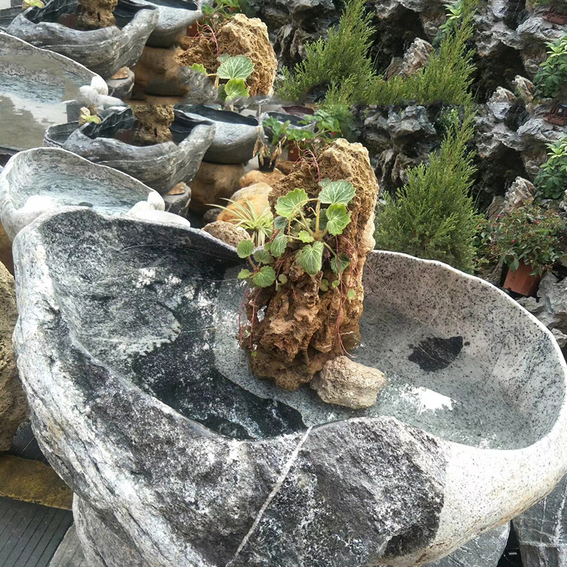 厂家直销 鹅卵石盆景 鹅卵石洗手盆 雕刻工艺品装饰摆件