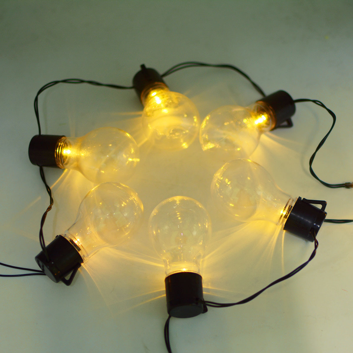 新款太阳能灯串10led灯泡彩灯球泡灯户外防水圣诞庭院装饰串灯