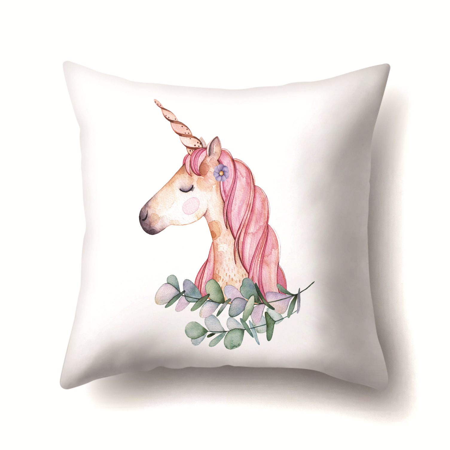 跨境wish热款独角兽 可爱仙人掌桃皮绒抱枕套靠垫 厂家直销