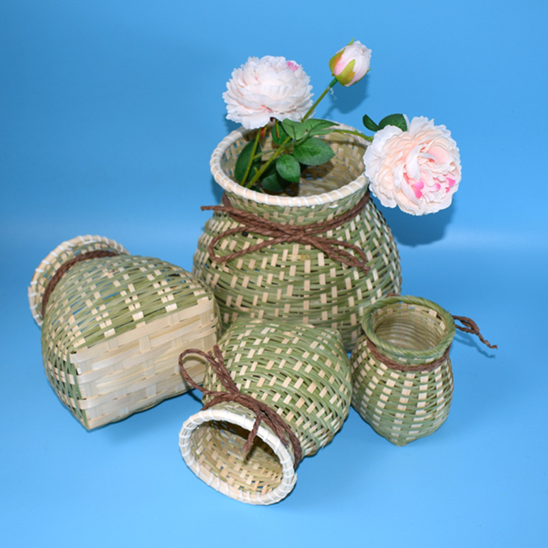 淘宝货源 装饰小背篓 现货批发幼儿园舞蹈表演道具 大号竹编鱼篓