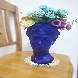 希腊sophia复古花瓶人像雕塑女神雕像艺术水泥花盆家居摆件