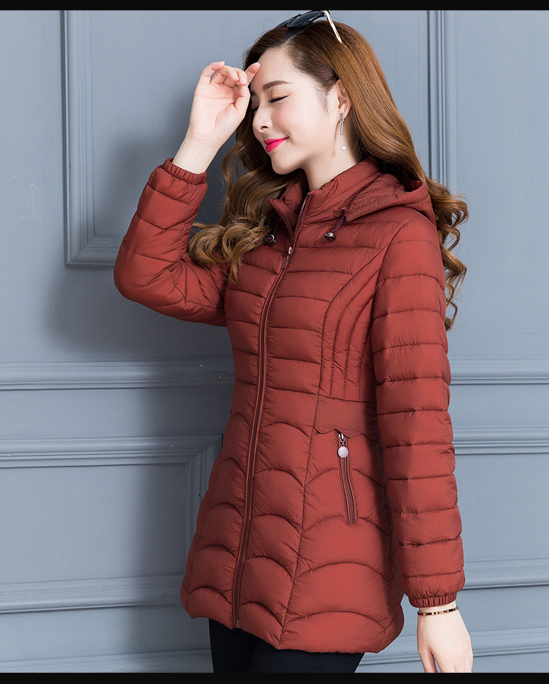 反季棉衣女中长款冬装外套棉袄冬季轻薄羽绒棉服韩版修身大码处理