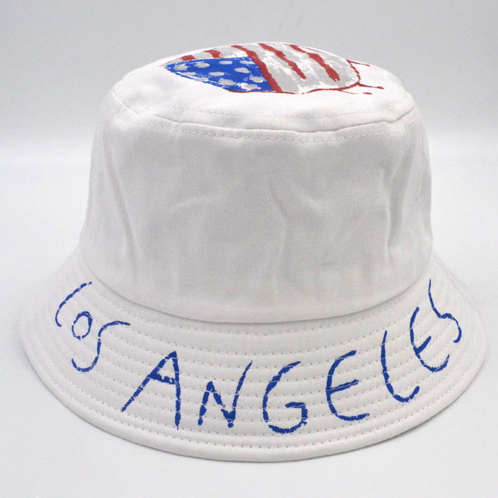 los angeles渔夫帽美国国旗街头盆帽男夏防晒涂鸦情侣文艺帽子