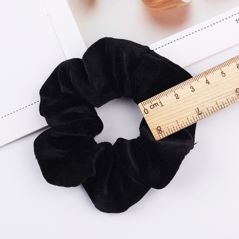 Qiyue Amazon Fashion Hair Ring 46 Color Velvet Gold Velvet Large Intestine Hair Ring Headdress Flower Manufacturer