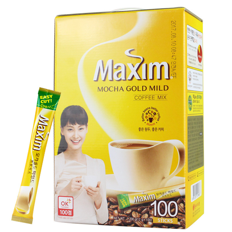 麦馨maxin咖啡韩国三合一摩卡速溶咖啡粉100条装1200g