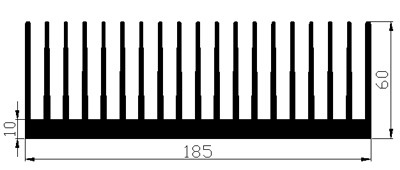 如图所示为例:横截面为宽185mm,侧面为高60mm,长度可根据您的需求