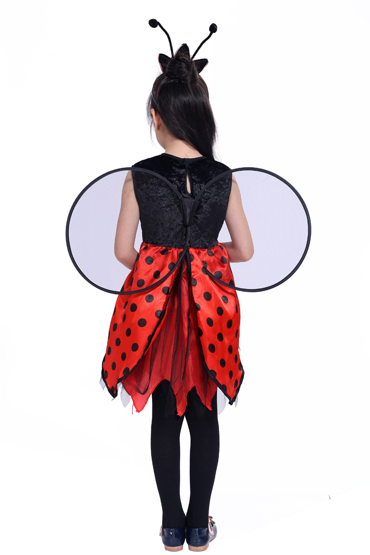 万圣节cosplay服装儿童女童瓢虫蜜蜂演出服蜜蜂七星瓢虫装扮表演