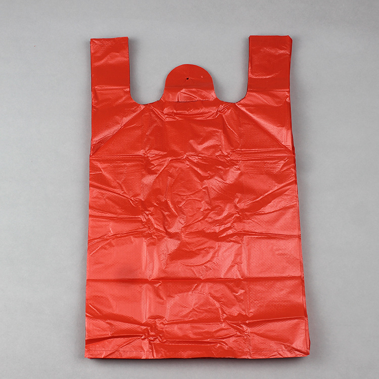 厂家订制生产 红色背心袋 便携式手提袋po塑料袋胶袋大容量购物袋