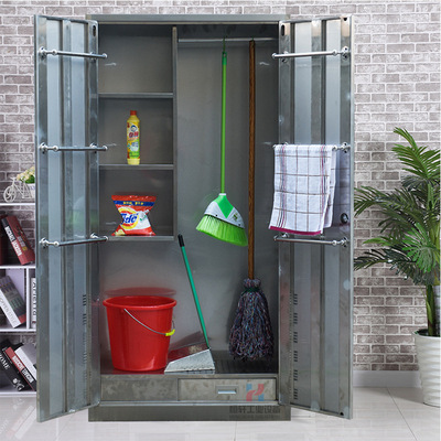 促销不锈钢清洁柜双开门拖把放置柜东莞车间清洁柜保洁柜厂家定做