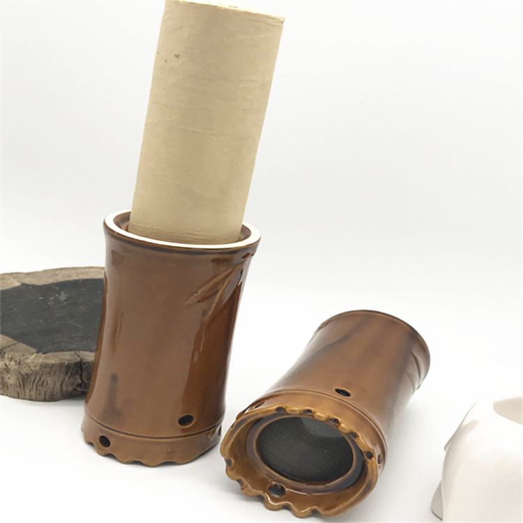 0cm陶瓷雷火灸筒 桃花灸筒温灸养生艾灸经络能量罐 艾灸筒