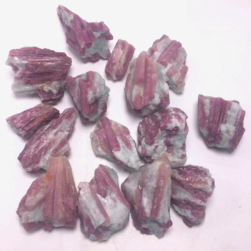 天然红碧玺原石天然电气石吊坠手串雕刻原料梅花碧玺毛料