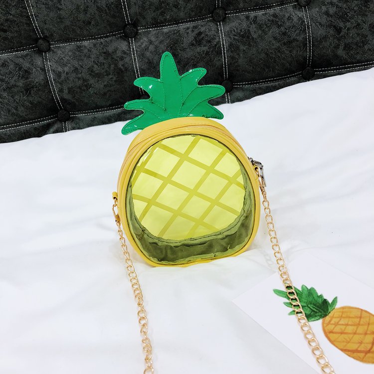Summer Mini Pineapple Small Bag 2018 New Cute Chain Transparent Jelly Pack Shoulder Messenger Phone Bag