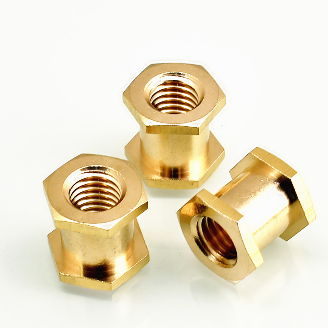 厂家供应六角环保注塑嵌装m10*16*16.5铜螺母 铜嵌件