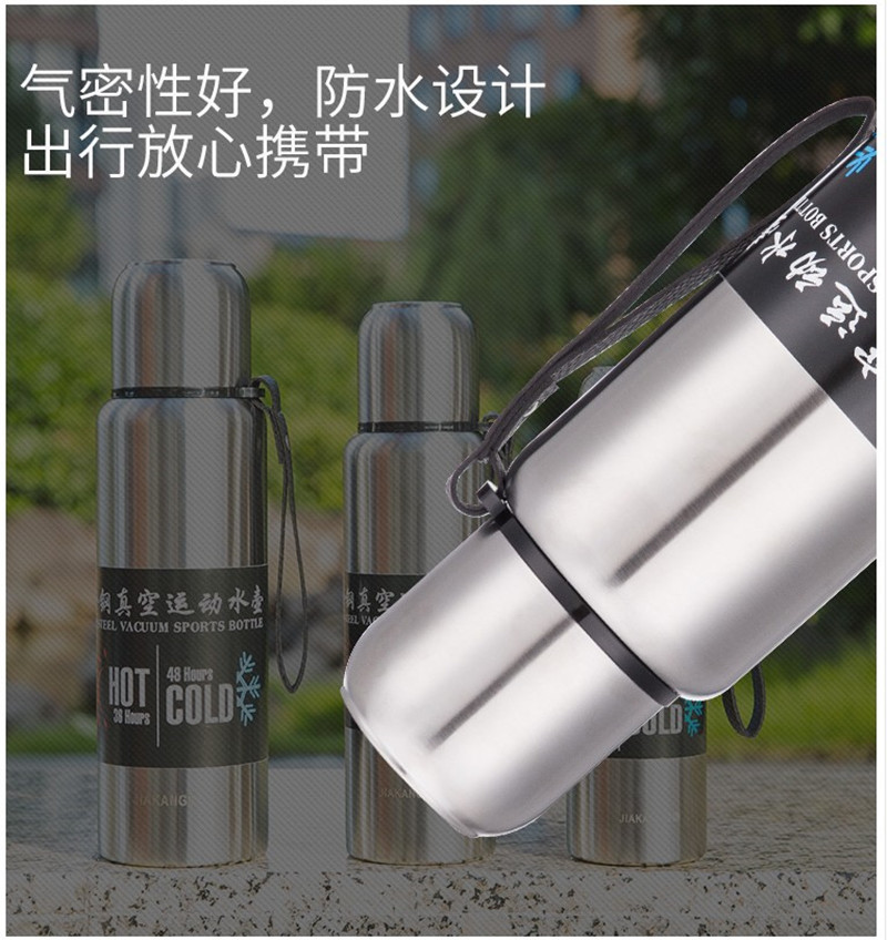 316 Stainless Steel Insulated Sports Kettle New Large Capacity Travel Water Bottle Water Cup Convenient Car Outdoor Cup