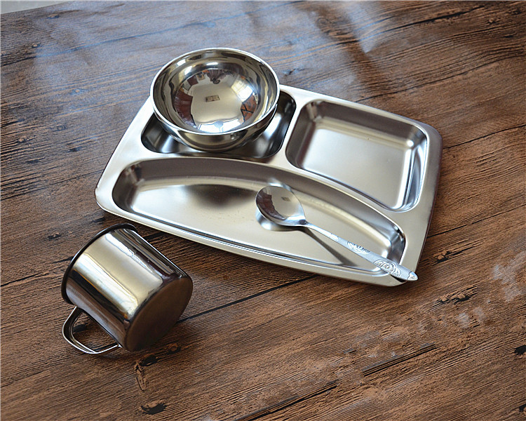 厂家直销学校食堂幼儿园圆形3格餐盘儿童 学生快餐盘酒店用品餐具