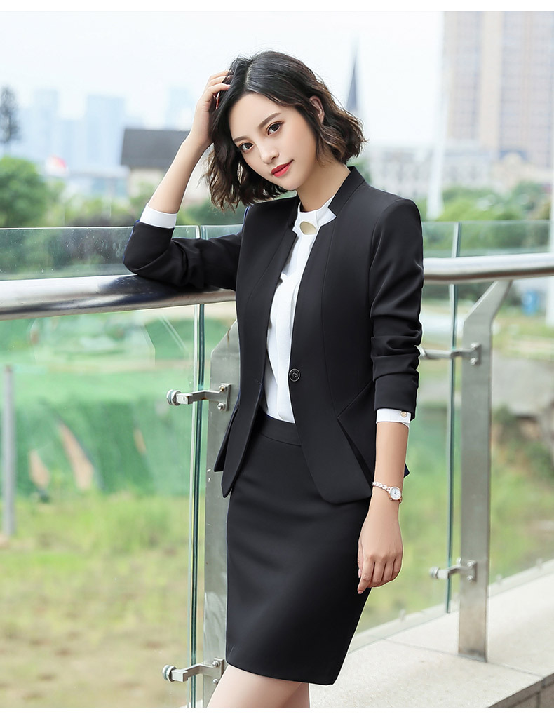 秋冬新款立领西服外套女士ol职业装长袖小西装套装商务正装工作服
