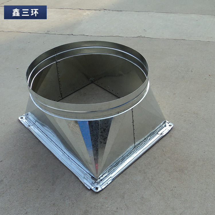 厂家供应 白铁皮304不锈钢通风管风机接头天圆地方方变圆通风管道