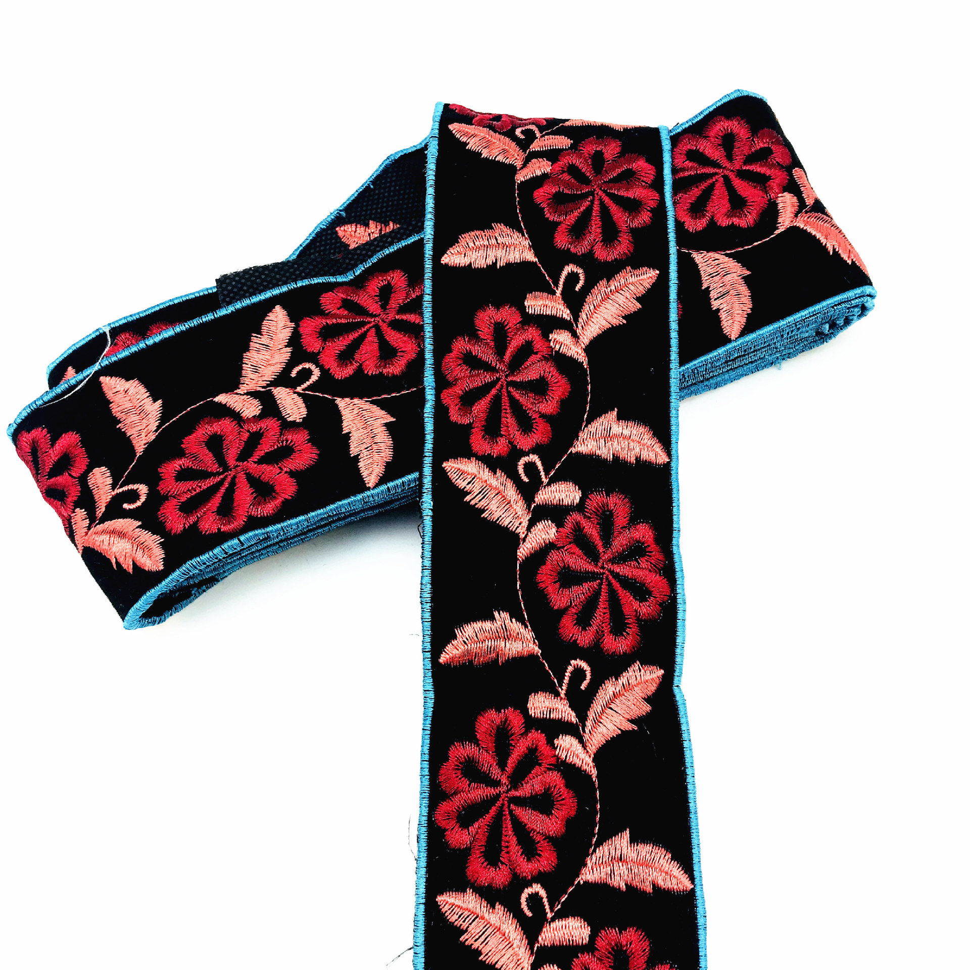 新款民族风刺绣玫瑰花纹古装花边织带 diy少数民族服装辅料批发-阿里