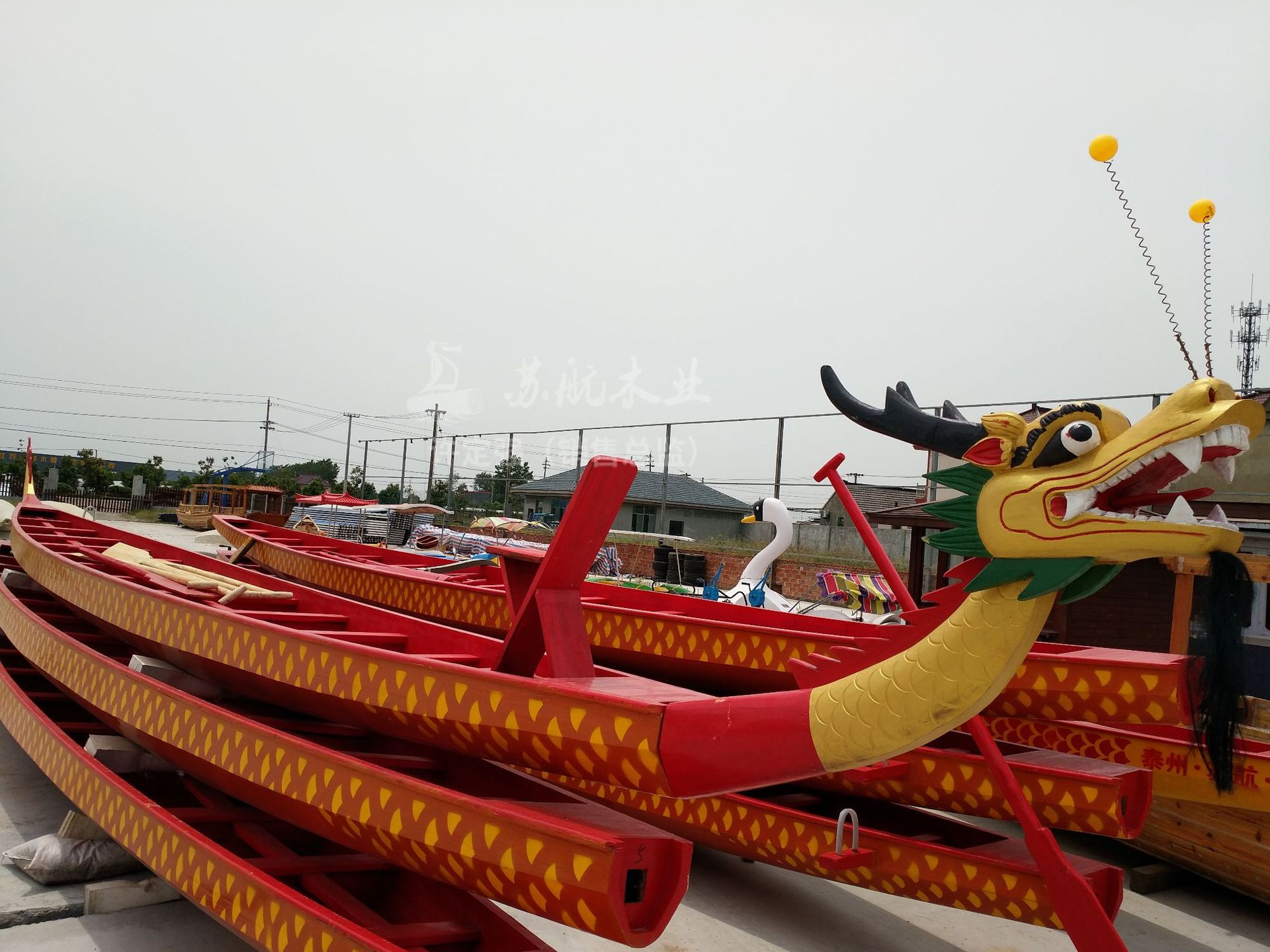 12人22人玻璃钢龙舟idbf标准比赛龙舟船 端午木质龙舟船