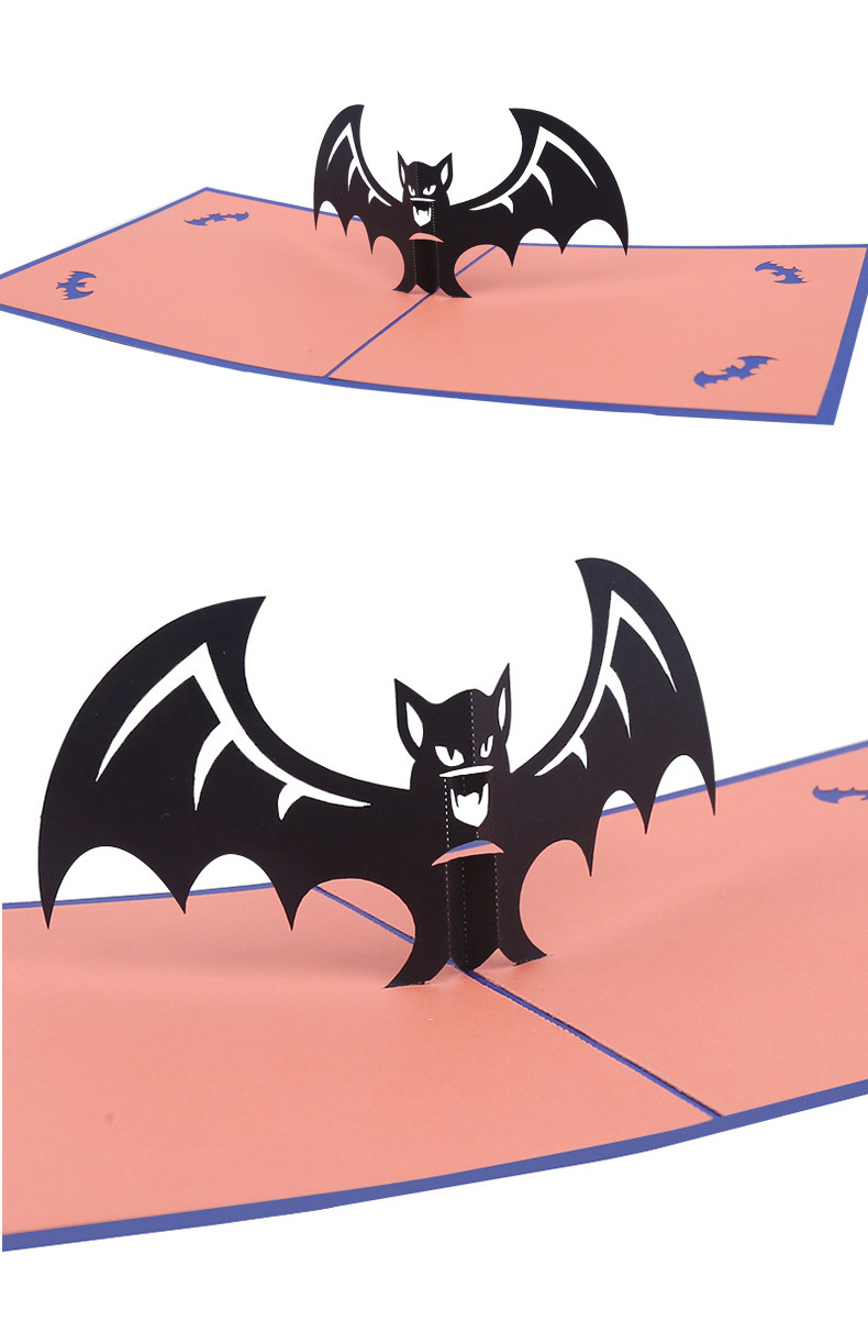 厂家供应万圣节立体贺卡蝙蝠3d贺卡创意节日礼物节日卡片定制