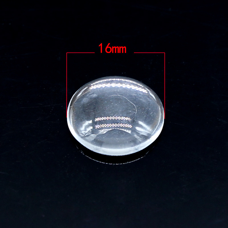 16mm时光宝石玻璃贴片 正圆形透明色扁圆形冰箱贴白胚厂家直销