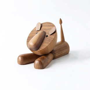 批发装饰品家居木质摆件北欧小狮子工艺品小礼品ins益智木玩礼物