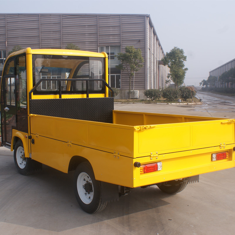 1吨电动平板货车围栏栏板花栏驾驶室封闭门四轮搬运蓄电池电瓶车