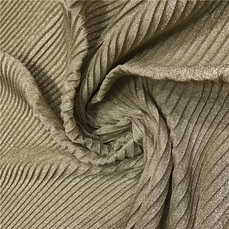 百褶厚线布 金丝绒 针织金银亮丝 压绉皱闪光半身裙装饰弹力面料