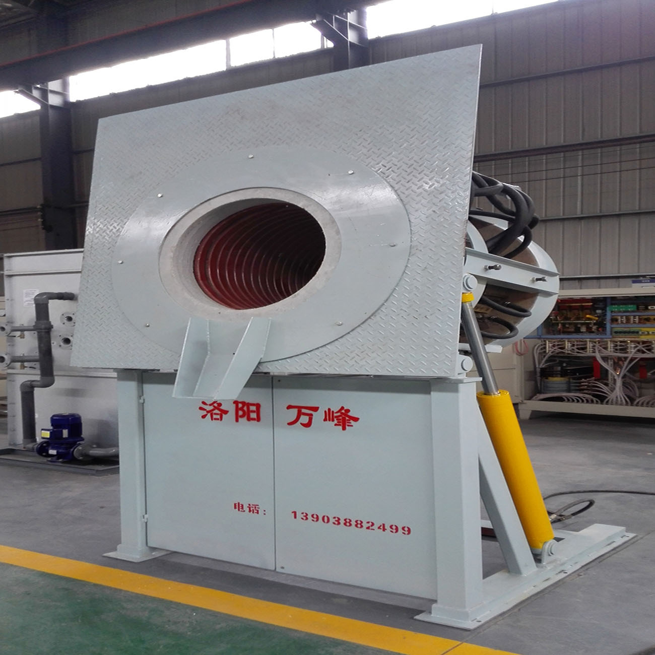 供液压自卸式钢壳中频加热熔化电炉参数中频电磁感应加热熔钢炉