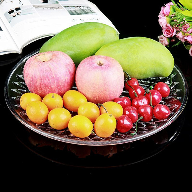 亚克力果盘大果盘水果盘水晶透明ktv酒吧果盆小吃碟子塑料果盘