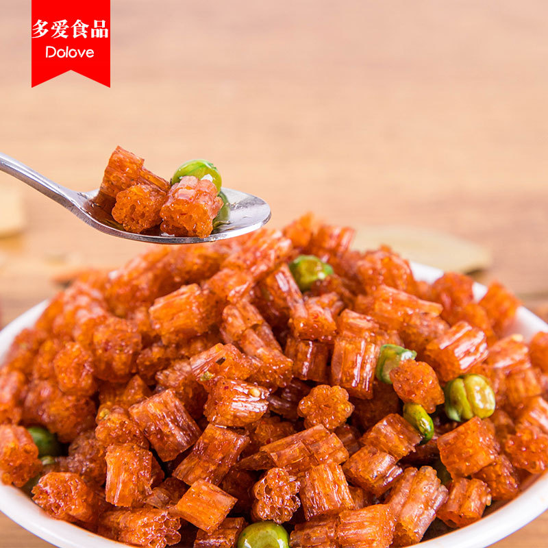 辣派兄弟酒鬼青豆脆骨辣条 休闲怀旧香辣零食 多爱食品9.5斤/箱